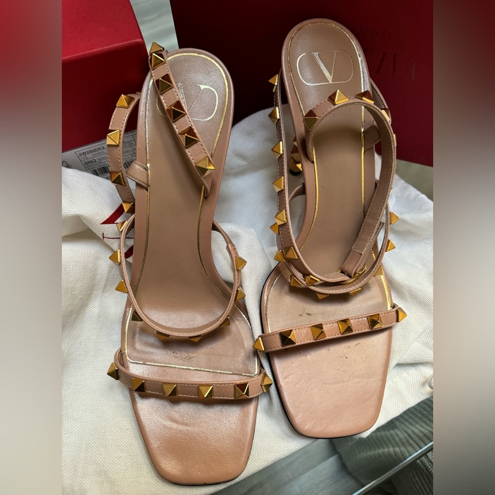 Authentic Valentino Studded Sandal Heels sz 37